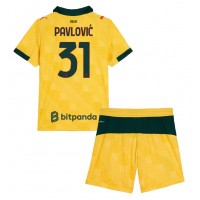 Stroje piłkarskie AC Milan Strahinja Pavlovic #31 Koszulka Trzeciej dla dzieci 2025-26 Krótki Rękaw (+ szorty)